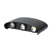 6W LED Wall Light Sand Black IP54 3000K