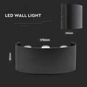 6W LED Wall Light Sand Black IP54 3000K