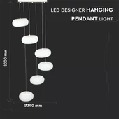 76W LED Designer Hanging Pendant Light Triac Dimmable White 3000K