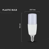 V-TAC 7.5W E14 meleg fehér T37 LED égő - SKU 21267