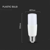 VT-237 8W T37 PLASTIC BULB-SAMSUNG CHIP 6400K E27