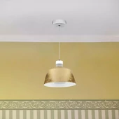 7W Led Pendant Light (Acrylic) - Gold Lamp Shade  250*190mm 3000K