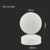 7W LED Wall Light White Body 3000K IP65