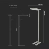 V-TAC 80W ezüst LED dimmelhető állólámpa, természetes fehér - SKU 8523