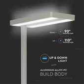 V-TAC 80W ezüst LED dimmelhető állólámpa, természetes fehér - SKU 8523