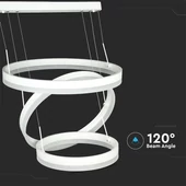 86W LED Dimmable Soft Light Chandelier, 3000K, Round White body