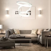 86W LED Dimmable Soft Light Chandelier, 3000K, Round White body