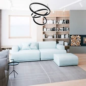 86W LED Dimmable Soft Light Chandelier, 3000K, Round Black body