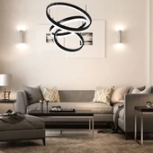 86W LED Dimmable Soft Light Chandelier, 3000K, Round Black body