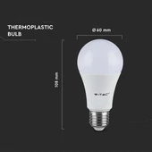 V-TAC 8.5W E27 természetes fehér A60 LED égő, 95 Lm/W - SKU 217261
