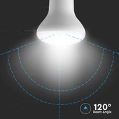 V-TAC 8.5W E27 természetes fehér R63 LED égő - SKU 23898