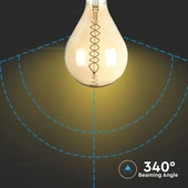 V-TAC 8W borostyán E27 meleg fehér dimmelhető filament LED égő - SKU 7461