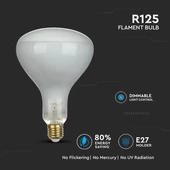LED Bulb - 8W Straight Filament E27 R125 Dimmable 6500K