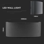 V-TAC 8W kültéri fekete fali LED lámpa meleg fehér - SKU 8619