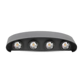 V-TAC 8W kültéri fekete fali LED lámpa meleg fehér - SKU 8619