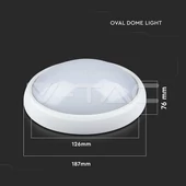V-TAC 8W ovális IP54 LED lámpa, fehér, természetes fehér - SKU 1263