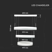 92W Soft Light Chandelier Dimmable White 3000K