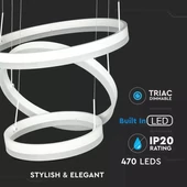 92W Soft Light Chandelier Dimmable White 3000K