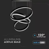 92W Soft Light Chandelier Dimmable Black 3000K