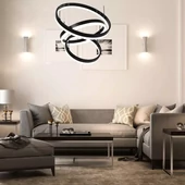 92W Soft Light Chandelier Dimmable Black 3000K