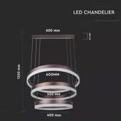 92W Soft Light Chandelier Dimmable Coffee 3000K