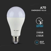 V-TAC 9W E27 meleg fehér akkumulátoros LED égő vészvilágító funkcióval - SKU 2371