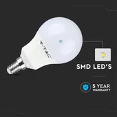 V-TAC A60 8.5W E14 természetes fehér LED égő - SKU 21115