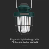 V-TAC akkumulátoros kempinglámpa, 3W SMD és 2W, állítható színhőmérséklettel - SKU 23337