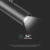 V-TAC állítható 11W spot LED lámpatest Slim 48V mágneses sínhez, hideg fehér - SKU 10253