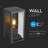 Wall Lamp 1*E27 Matt Black Clear Glass