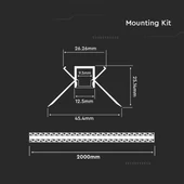 Led Strip Mounting Kit With Diffuser Aluminum Milky Gypsum Inner Corner 2000MM