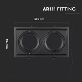 2xAR111 Fitting Black