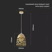 Pendant Light Champean Gold With Gold Canopy