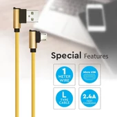 1 M Micro USB Cable Gold  - Diamond Series