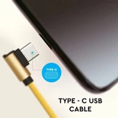 V-TAC arany, USB - Type-C 1m hálózati kábel - SKU 8640