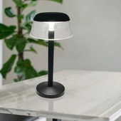 V-TAC asztali akkus lámpa, fekete házzal, akril búrával, CCT, 130x285mm - SKU 23685