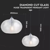 Pendant Light Diamond Cut Glass Transparent  Ф350мм