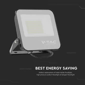 V-TAC B-széria LED reflektor 50W hideg fehér 185 Lm/W, fekete ház - SKU 9893