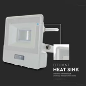 10W LED PIR Sensor Floodlight SAMSUNG CHIP White Body 4000K 1M Cable