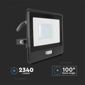 30W LED PIR Sensor Floodlight SAMSUNG CHIP Black Body 6400K 1M Cable