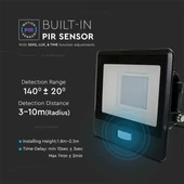 30W LED PIR Sensor Floodlight SAMSUNG CHIP Black Body 3000K