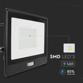 V-TAC beépített mozgásérzékelős LED reflektor 50W hideg fehér, fekete házzal - SKU 20291