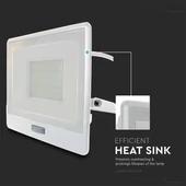 V-TAC beépített mozgásérzékelős LED reflektor 50W természetes fehér, fehér házzal - SKU 20302
