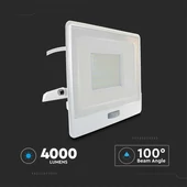 V-TAC beépített mozgásérzékelős LED reflektor 50W természetes fehér, fehér házzal - SKU 20302