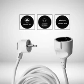 Extension Cord (3G 1.5MM 2 X 5M ) 16A , Polybag + Card White