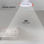 V-TAC billenthető, süllyeszthető 7W LED spot panel kerek, állítható színhőmérséklettel - SKU 23837