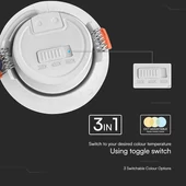 V-TAC billenthető, süllyeszthető 7W LED spot panel kerek, állítható színhőmérséklettel - SKU 23837