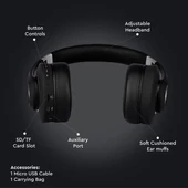 Bluetooth Wireless Headphone With Adjustable Head 500mAh Black W/BAG