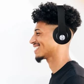 Bluetooth Wireless Headphone With Adjustable Head 500mAh Black W/BAG