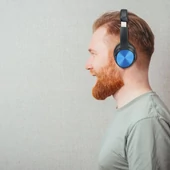 Bluetooth Wireless Headphone With Rotable Head 500mAh Blue W/BAG